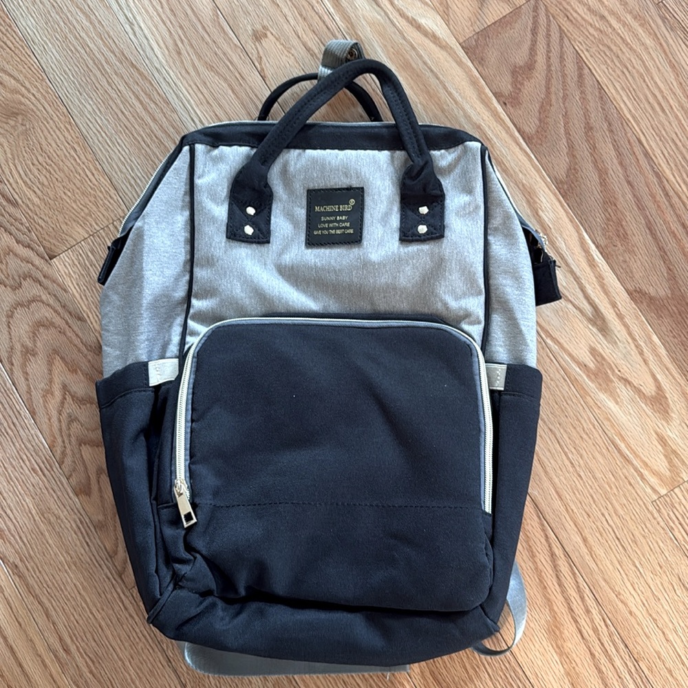 Diaper bag/backpack with gold hardware